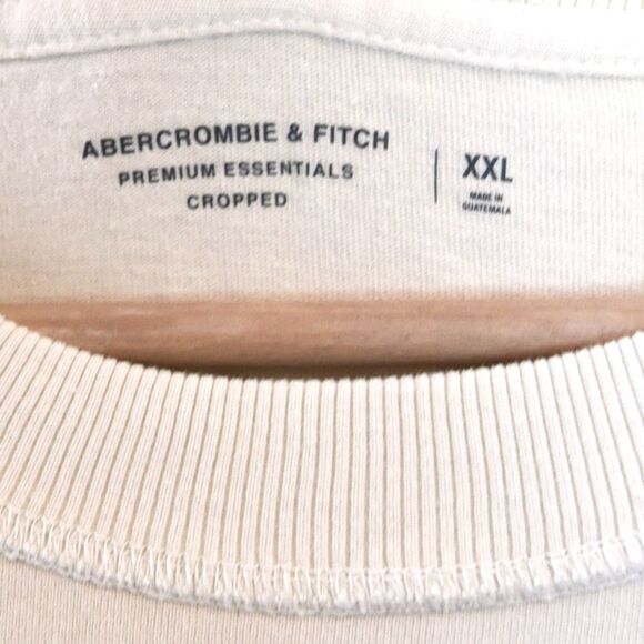 Abercrombie & Fitch Oatmeal Cream Cropped Premium Essentials Tee XXL - Picture 3 of 8